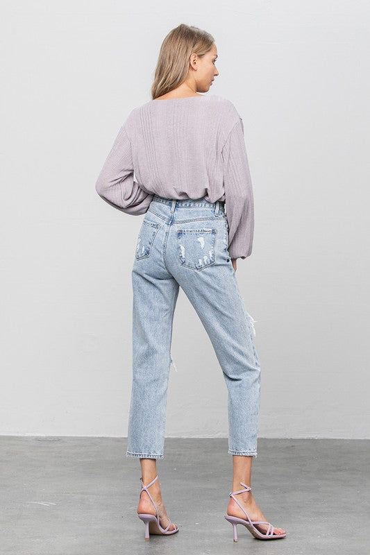 HIGH RISE GIRLFRIEND JEANS - Always24