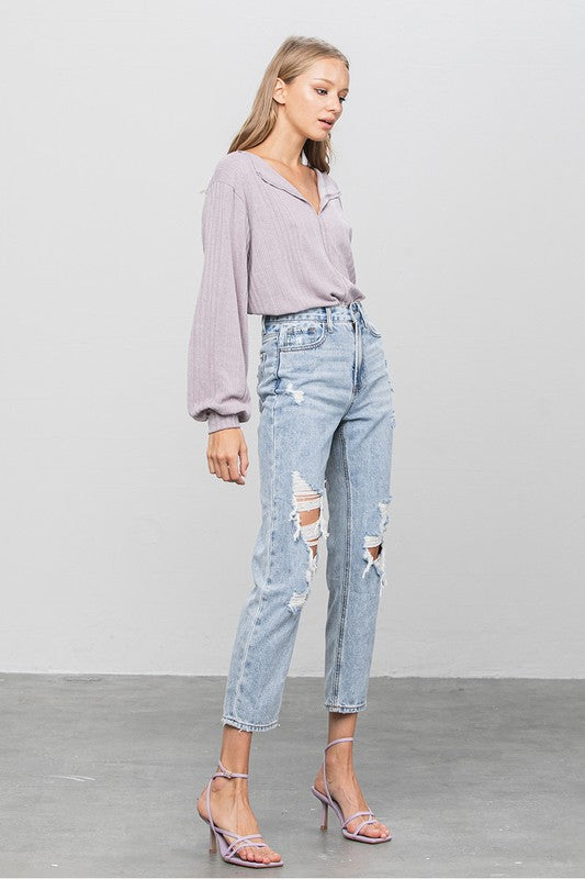 HIGH RISE GIRLFRIEND JEANS - Always24