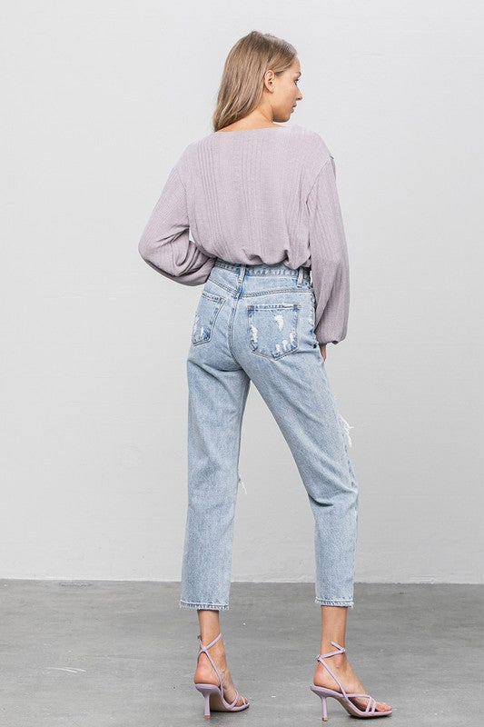 HIGH RISE GIRLFRIEND JEANS - Always24