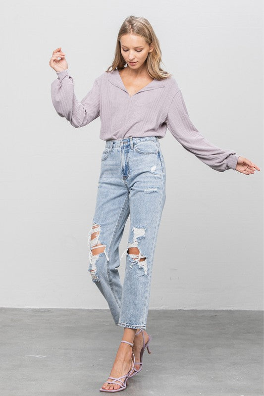 HIGH RISE GIRLFRIEND JEANS - Always24
