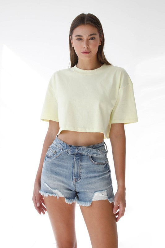 FRONT RIBBON TIE DETAIL SHORTS - Always24