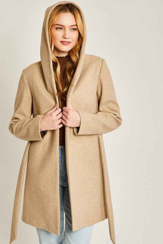 Always24 Fleece Belted Hoodie Coat
