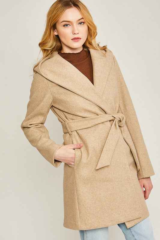 Always24 Fleece Belted Hoodie Coat