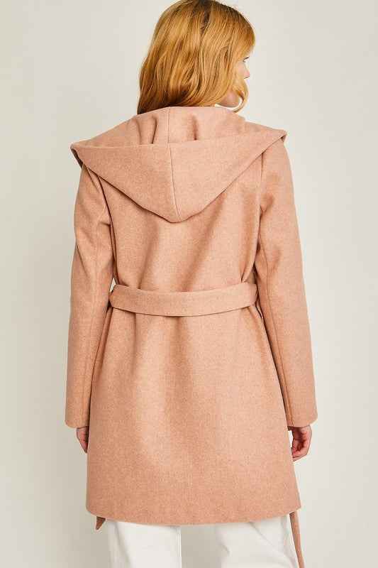 Always24 Fleece Belted Hoodie Coat