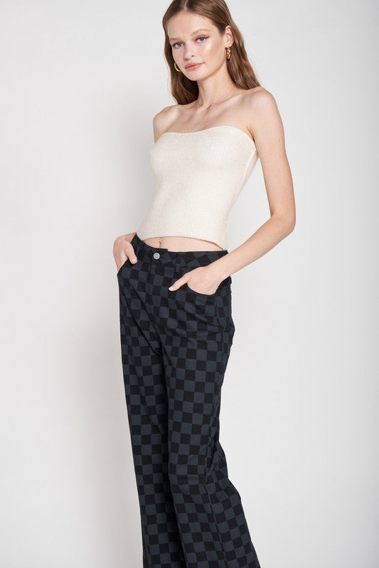 FUZZY SWATER TUBE TOP - Always24