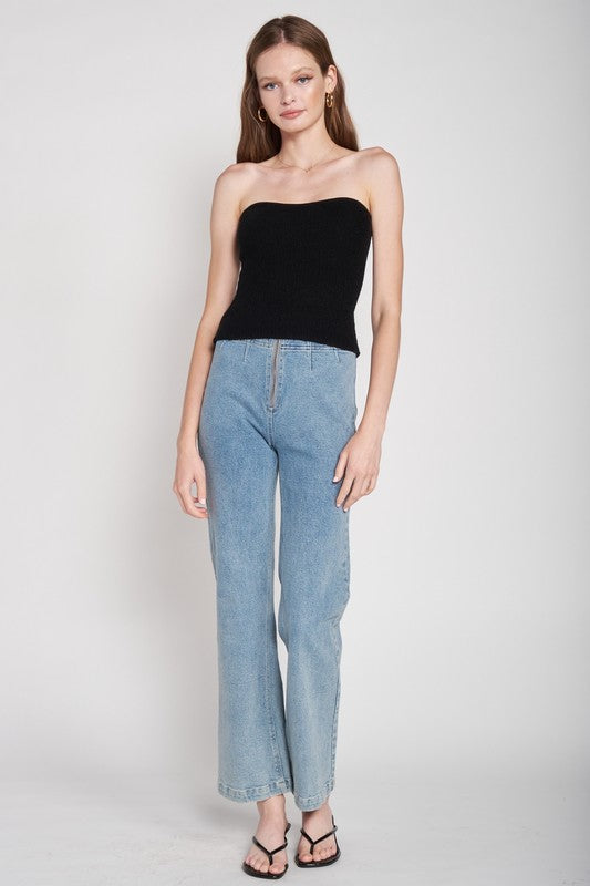 FUZZY SWATER TUBE TOP - Always24