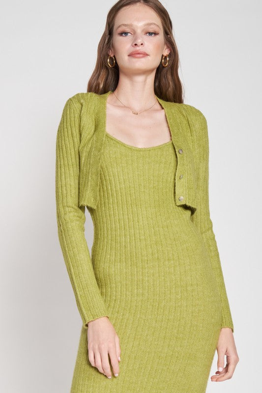 CROPPED RIB CARDIGAN - Always24