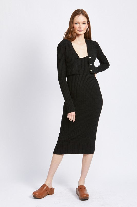 CROPPED RIB CARDIGAN - Always24