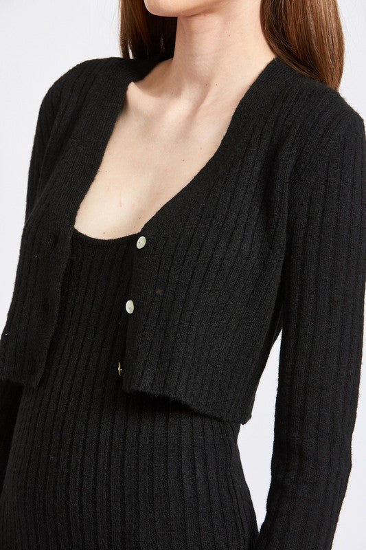 CROPPED RIB CARDIGAN - Always24