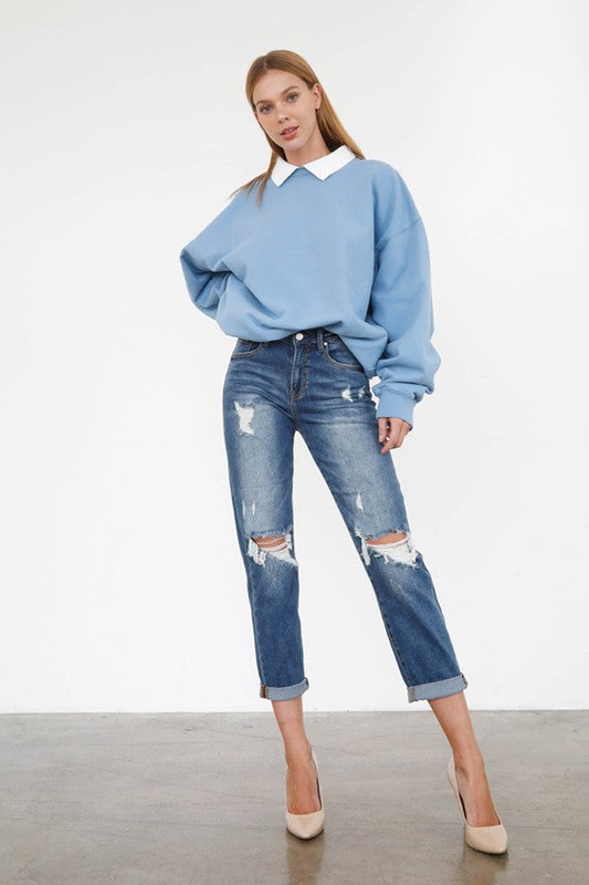 Always24 HIGH RISE GIRLFRIEND JEANS - Always24