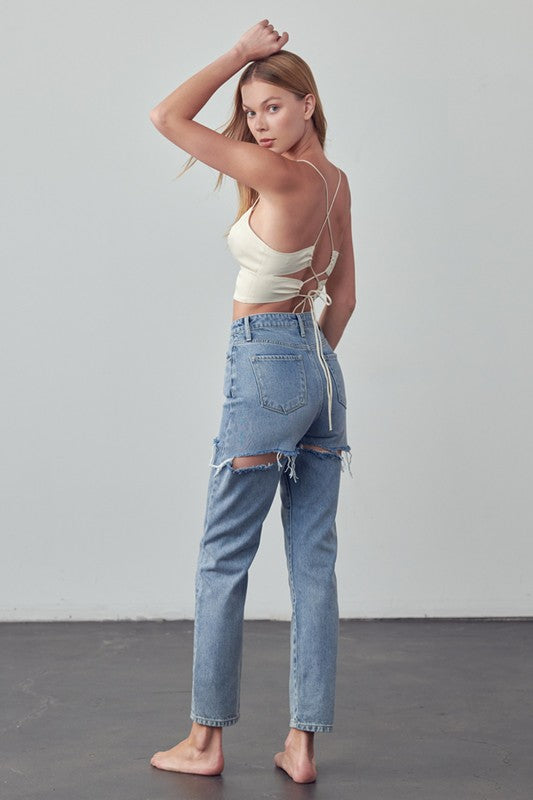Always24 HIGH RISE STRAIGHT ANKLE JEAN - Always24