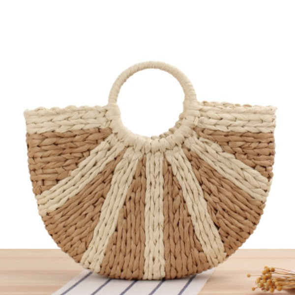 Sunset Beach Bag - Stylish & Spacious Straw Tote for Endless Wanders