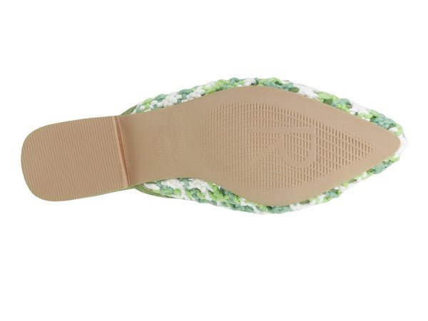 Always24 WOVEN FLAT MULES WITH TASSELS - Always24