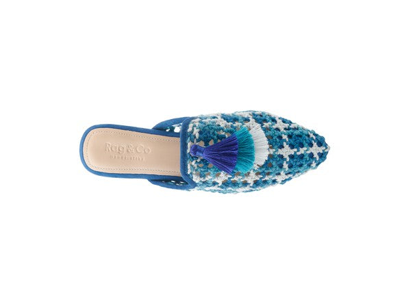 Always24 WOVEN FLAT MULES WITH TASSELS - Always24