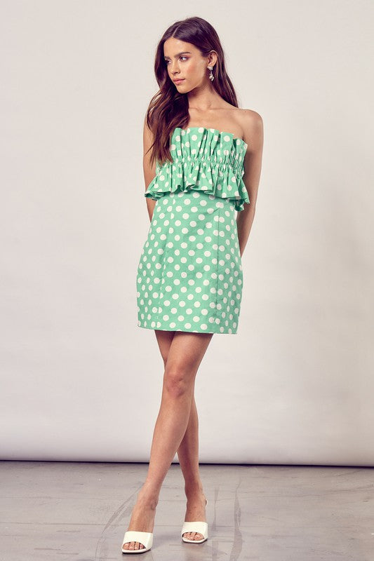 Alway24 Ruffle Polka Dot Dress - Always24