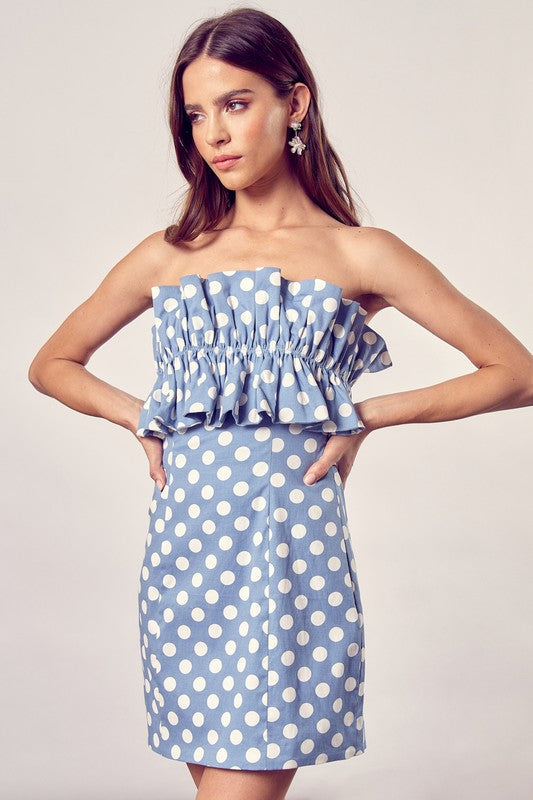 Alway24 Ruffle Polka Dot Dress - Always24