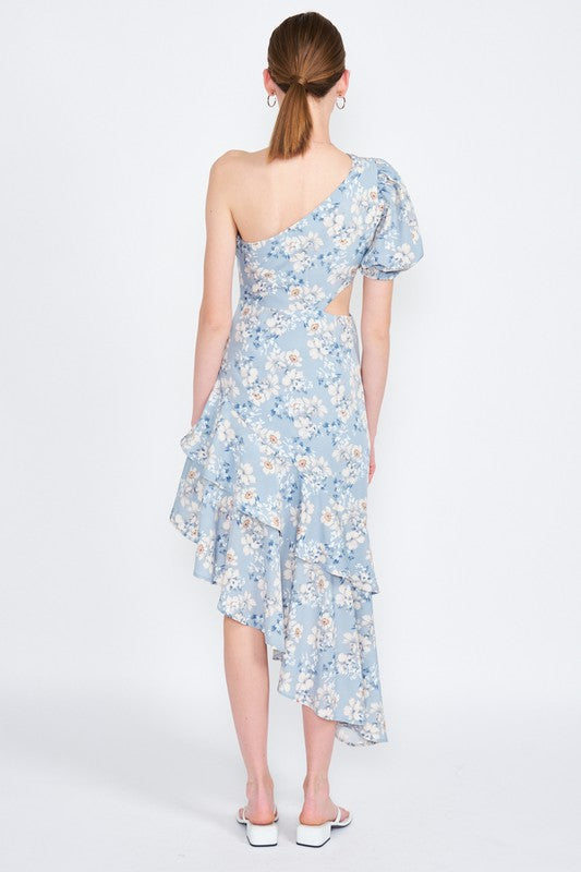ASYMMETRIC ONE SHOULDER DRESS WITH CUT OUT - Always24