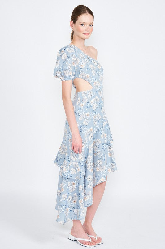 ASYMMETRIC ONE SHOULDER DRESS WITH CUT OUT - Always24
