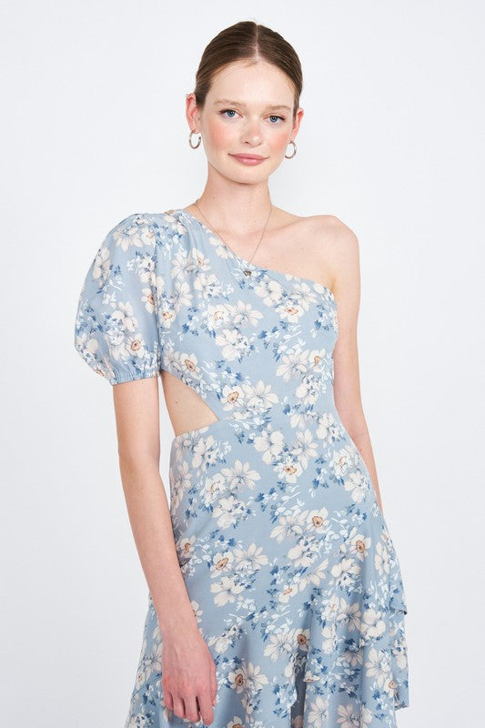 ASYMMETRIC ONE SHOULDER DRESS WITH CUT OUT - Always24