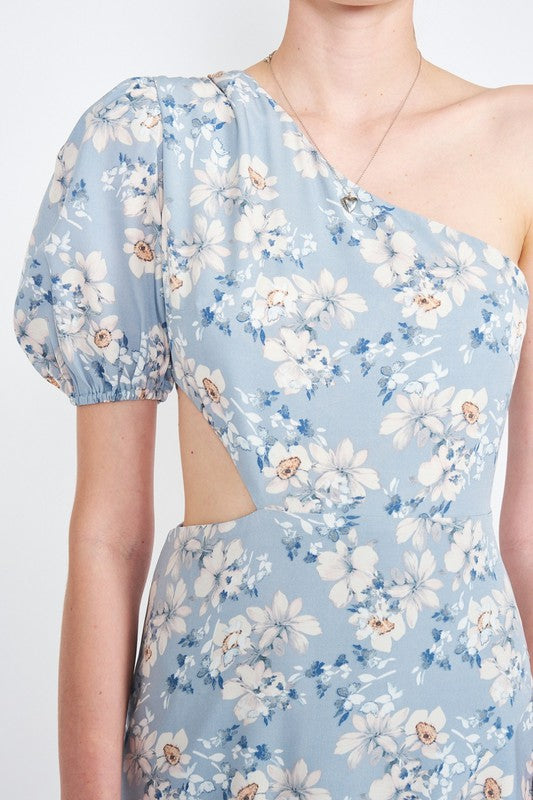 ASYMMETRIC ONE SHOULDER DRESS WITH CUT OUT - Always24