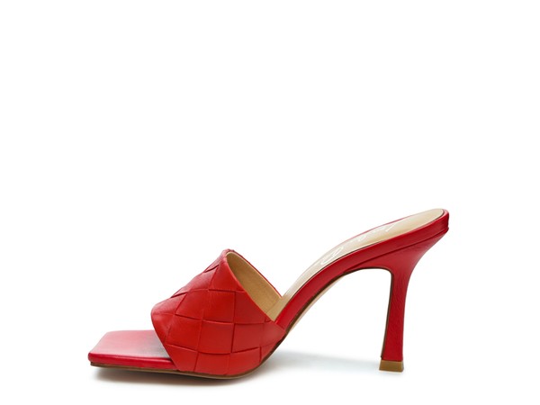 High Heeled Woven Square Toe Sandal - Elegant Summer Style - ShoeEmpire