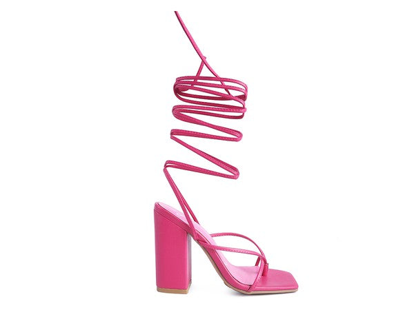 Pole Dance Lace Up Block Heeled Sandal | Stylish & Comfortable - StepUp