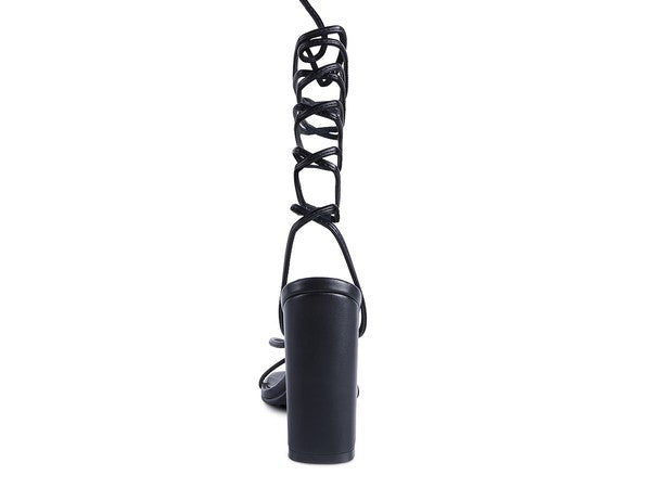 Pole Dance Lace Up Block Heeled Sandal | Stylish & Comfortable - StepUp