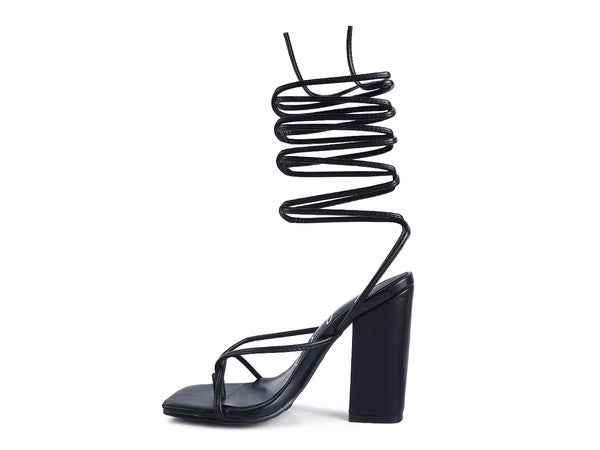 Pole Dance Lace Up Block Heeled Sandal | Stylish & Comfortable - StepUp