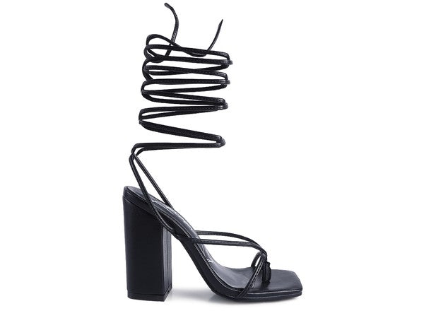 Pole Dance Lace Up Block Heeled Sandal | Stylish & Comfortable - StepUp