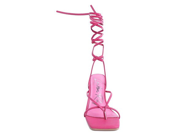 Pole Dance Lace Up Block Heeled Sandal | Stylish & Comfortable - StepUp