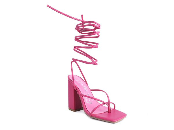 Pole Dance Lace Up Block Heeled Sandal | Stylish & Comfortable - StepUp
