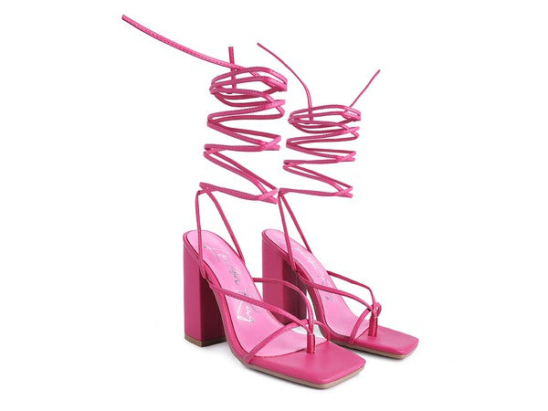 Pole Dance Lace Up Block Heeled Sandal | Stylish & Comfortable - StepUp