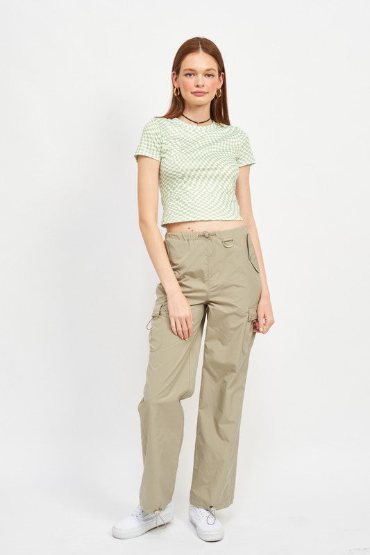 CHECKERED SHORT SLEEVE BABY TEE - Always24