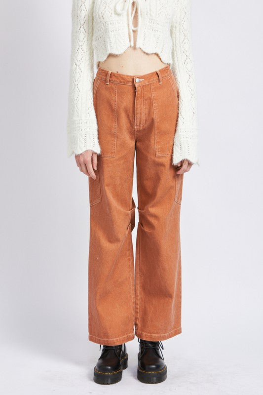 HIGH RISE FIT CARGO PANTS - Always24