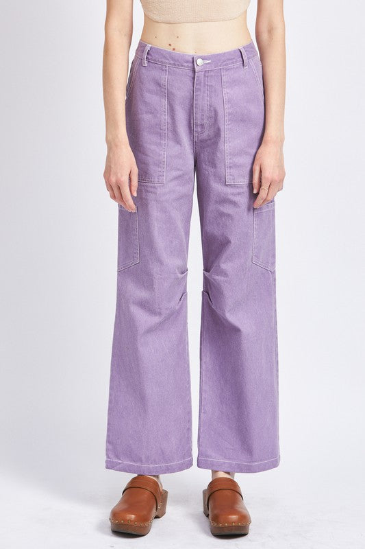 HIGH RISE FIT CARGO PANTS - Always24