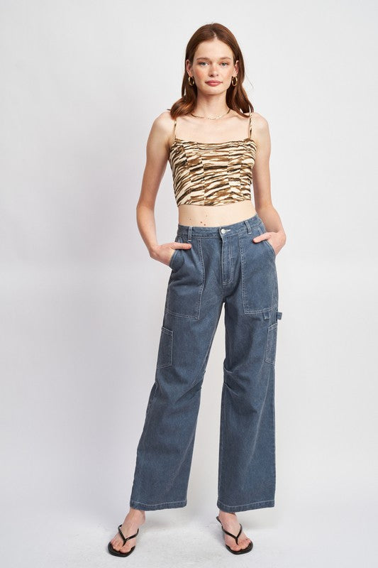 HIGH RISE FIT CARGO PANTS - Always24