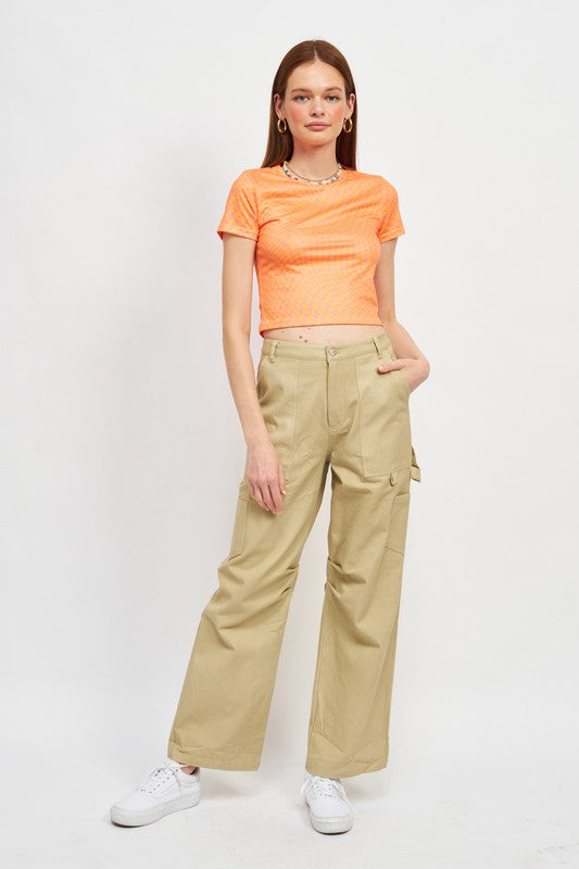HIGH RISE FIT CARGO PANTS - Always24
