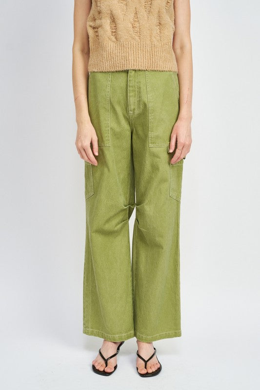 HIGH RISE FIT CARGO PANTS - Always24
