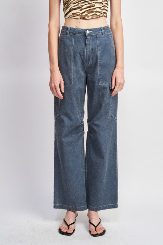 HIGH RISE FIT CARGO PANTS - Always24