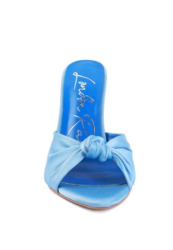 Always24 FIRST CRUSH SATIN KNOT HIGH HEELED SANDALS