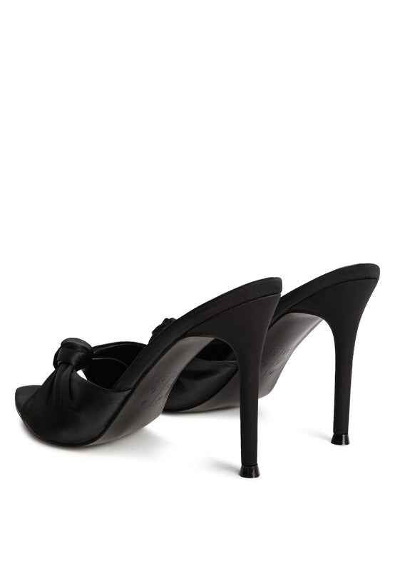 Always24 FIRST CRUSH SATIN KNOT HIGH HEELED SANDALS