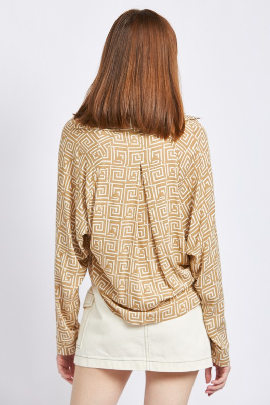 PRINTED TIE FRONT TOP - Always24
