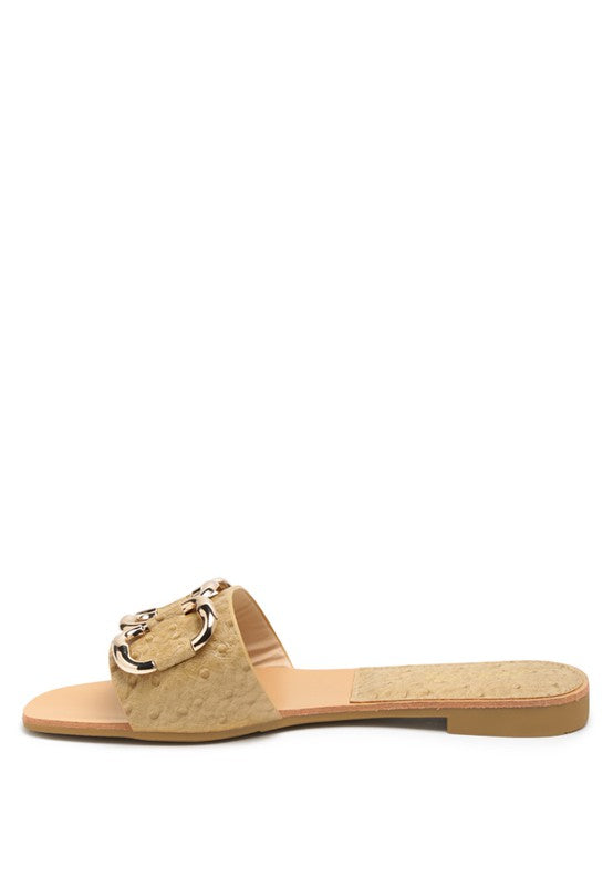 Metal Rings Flat Slides - Stylish & Comfortable | MADELEINE