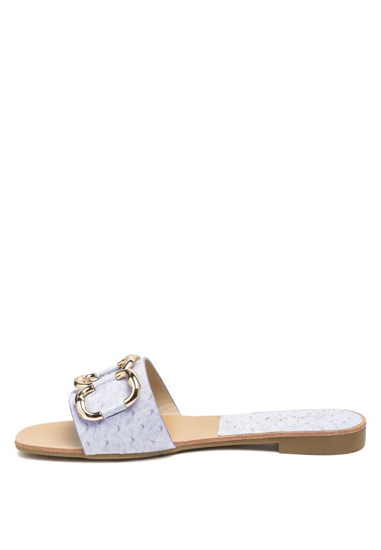 Metal Rings Flat Slides - Stylish & Comfortable | MADELEINE