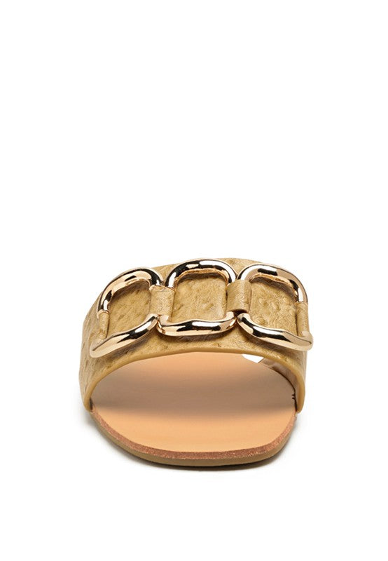 Metal Rings Flat Slides - Stylish & Comfortable | MADELEINE