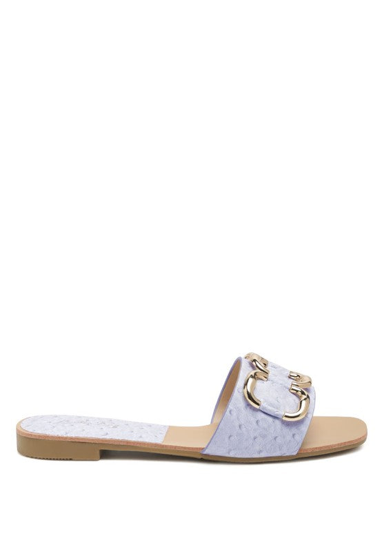 Metal Rings Flat Slides - Stylish & Comfortable | MADELEINE