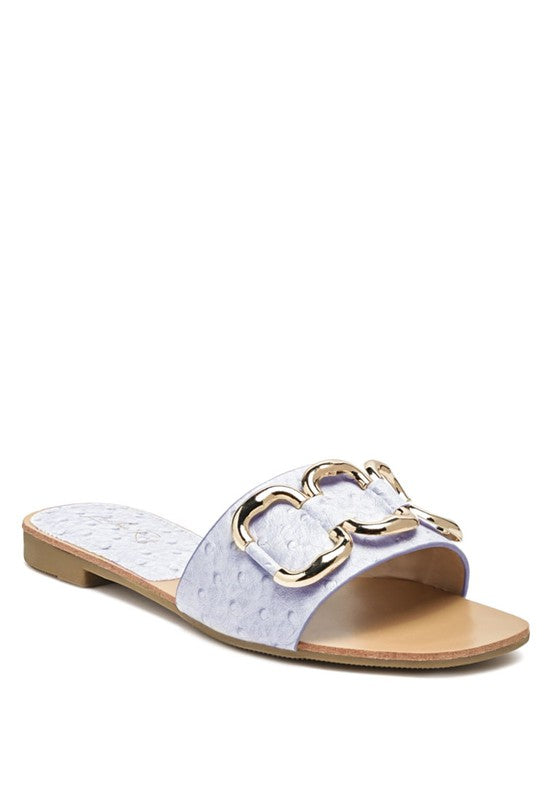 Metal Rings Flat Slides - Stylish & Comfortable | MADELEINE