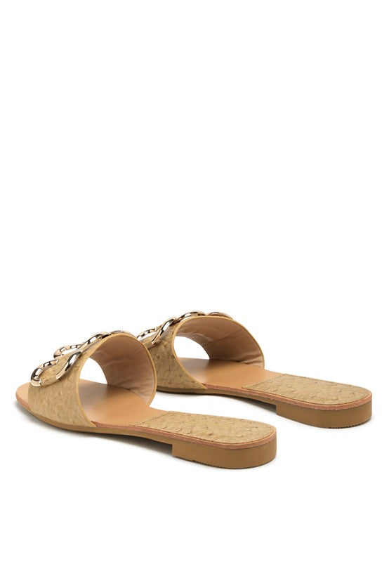 Metal Rings Flat Slides - Stylish & Comfortable | MADELEINE