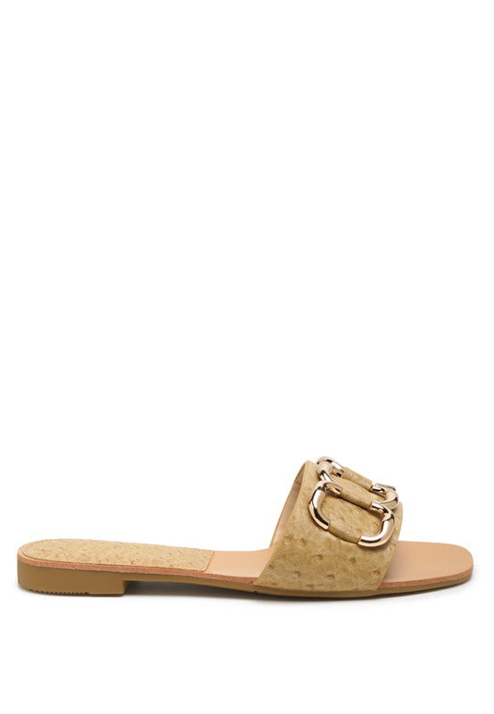 Metal Rings Flat Slides - Stylish & Comfortable | MADELEINE