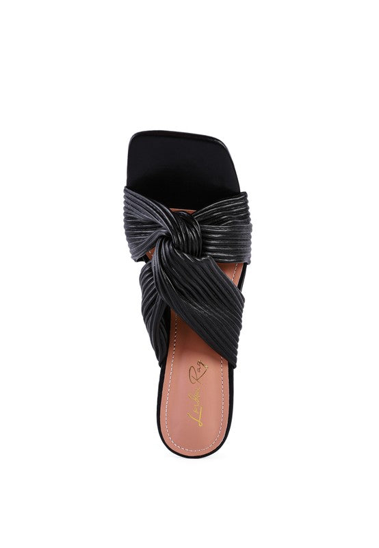BATTLE EX KNOT STRAP SLIDE SANDALS - Always24